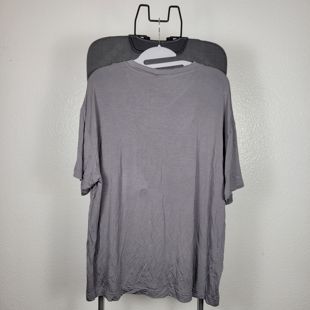 Barefoot Dreams Malibu Collection Modal Jersey‎ Hi-Low Tee Coal Size L - Picture 2 of 6